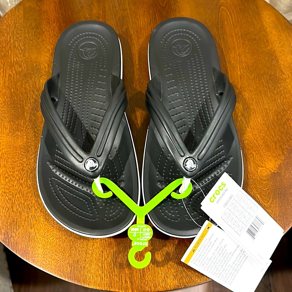 Men Black Crocs Slippers - NWT - Size 9